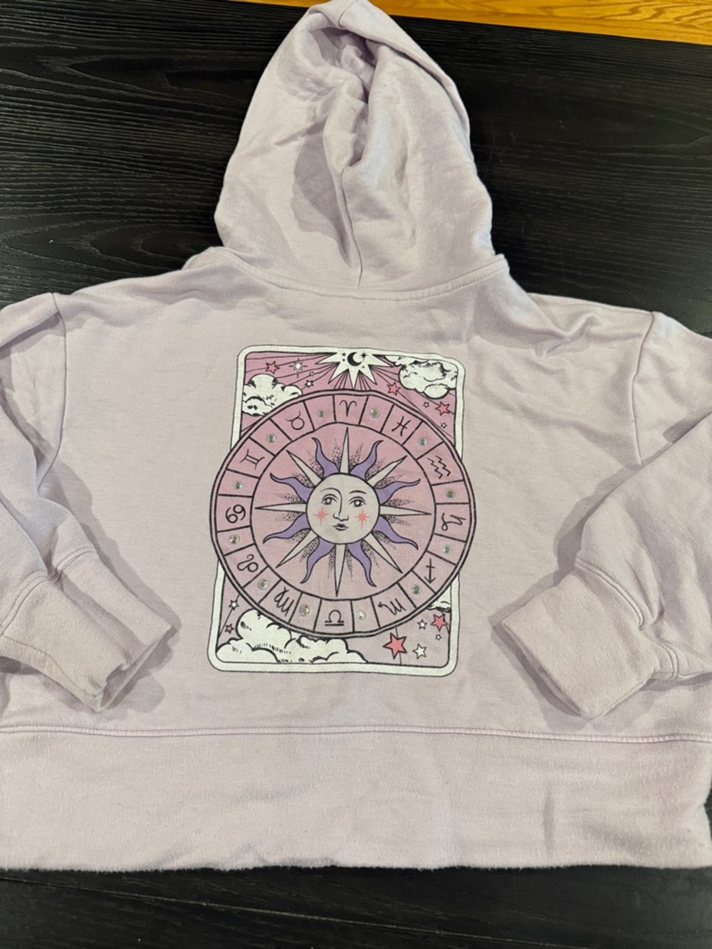 Kids Lavender Zodiac Sun Graphic Hoodie